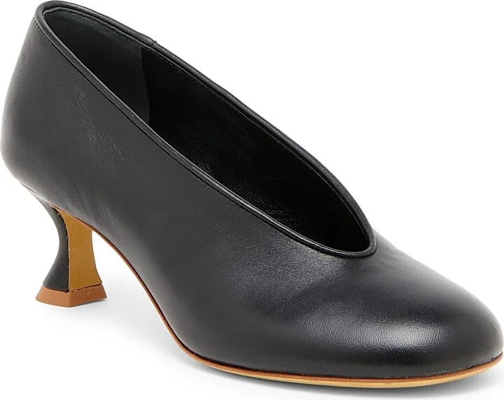 Women's 55MM Duck-Heel Leather Pumps - Black - Size 5.5 - Image 2