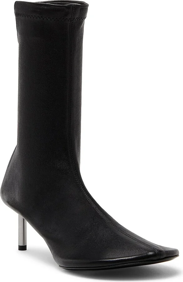 Women's 55MM Leather Ankle Boots - Black - Size 7 - Image 2