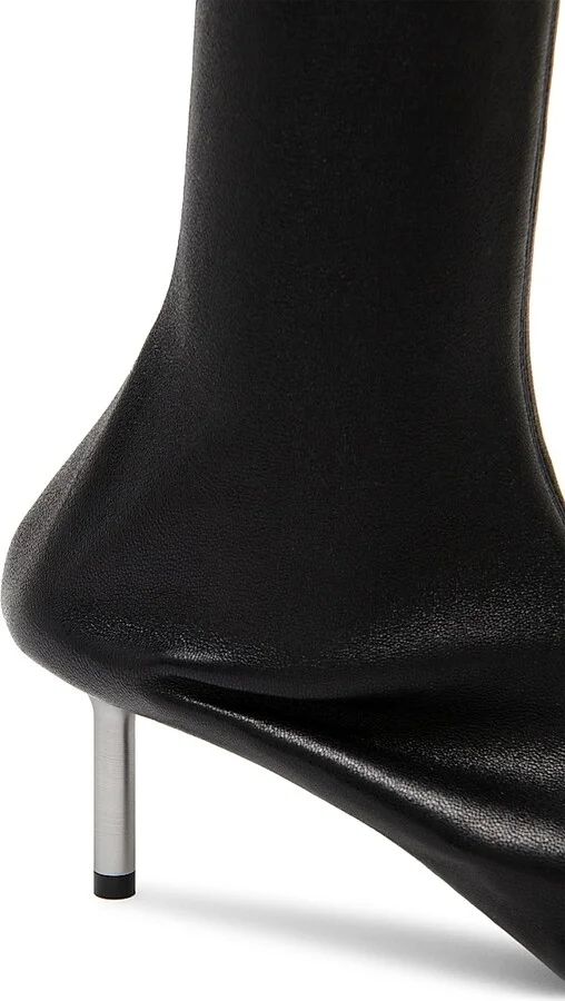 Women's 55MM Leather Ankle Boots - Black - Size 7 - Image 6