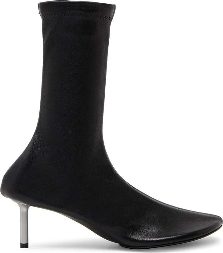 Women's 55MM Leather Ankle Boots - Black - Size 7