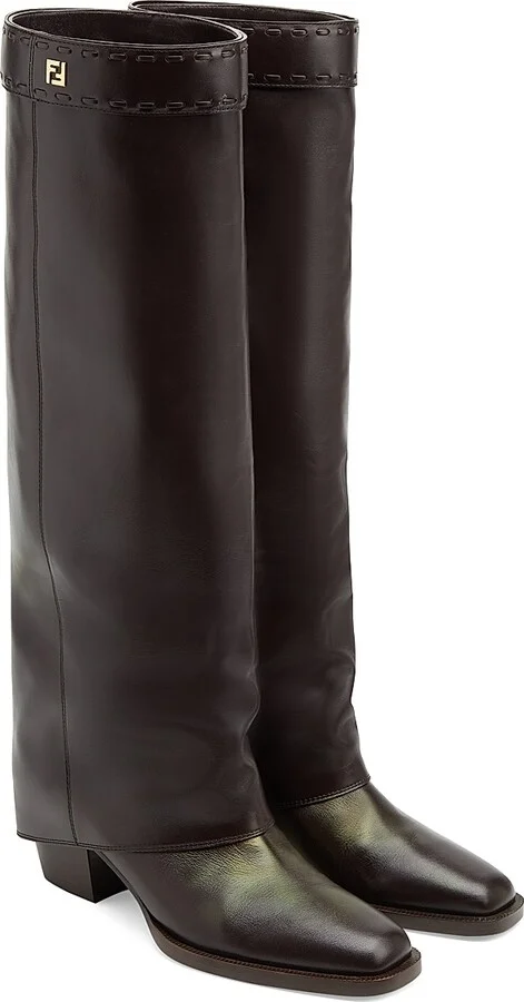 Women's 55MM Leather Boots - Mosto - Size 5 - Image 3