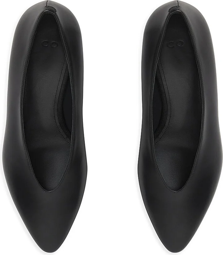 Women's 55MM Leather Pointed Ballerina Pumps - Black - Size 6 - Image 3