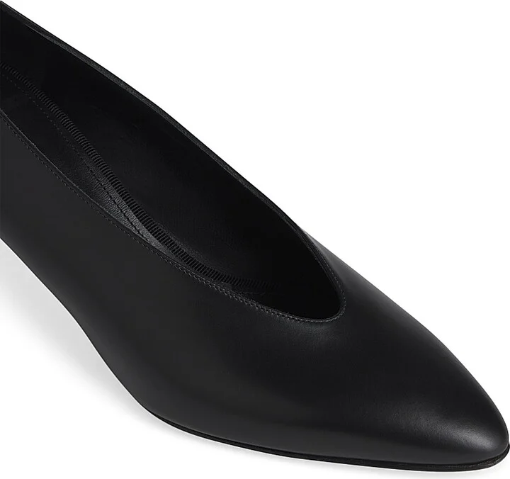 Women's 55MM Leather Pointed Ballerina Pumps - Black - Size 6 - Image 4