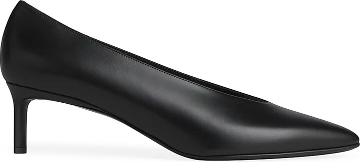 Women's 55MM Leather Pointed Ballerina Pumps - Black - Size 6