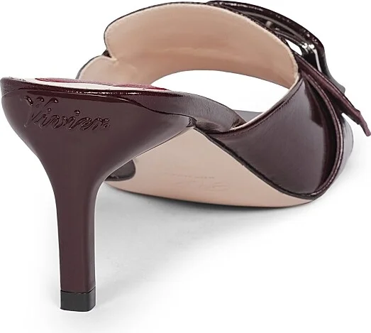 Women's 55MM Leather Sandals - Dark Violet - Size 6 - Image 3