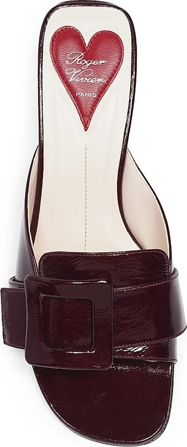 Women's 55MM Leather Sandals - Dark Violet - Size 6 - Image 4