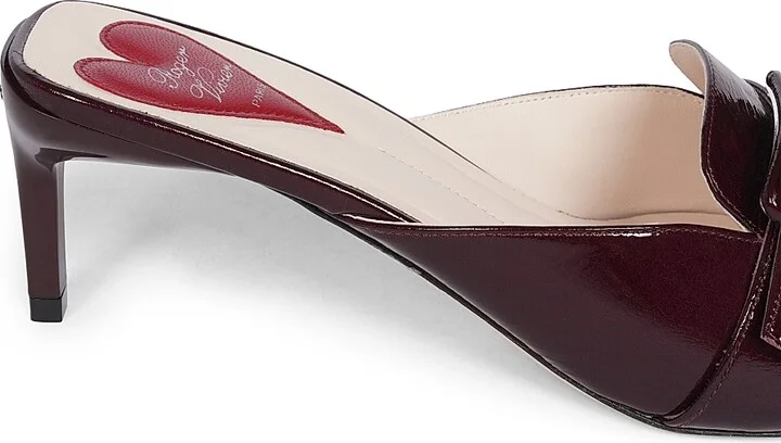 Women's 55MM Leather Sandals - Dark Violet - Size 6 - Image 6