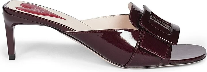 Women's 55MM Leather Sandals - Dark Violet - Size 6