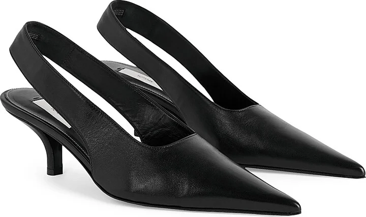 Women's 55MM Leather Slingback Pumps - Black - Size 5 - Image 2