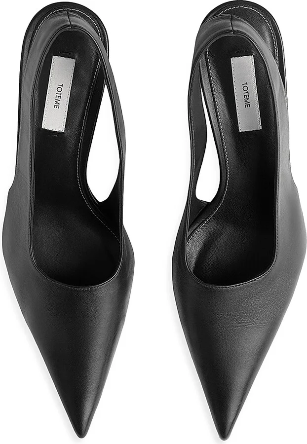 Women's 55MM Leather Slingback Pumps - Black - Size 5 - Image 3