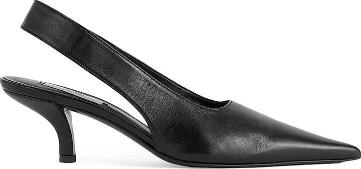 Women's 55MM Leather Slingback Pumps - Black - Size 5