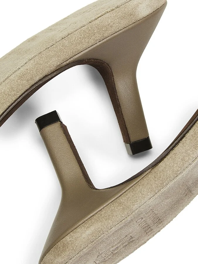 Women's 55MM Leather Slingbacks - Taupe - Size 6 - Image 6