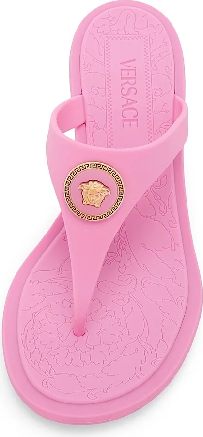 Women's 55MM Medusa Baroque Kitten-Heel Sandals - Black Versace Gold - Size 5 - Image 9