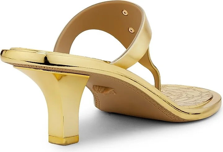 Women's 55MM Medusa Metallic Sandals - Gold Versace Gold - Size 5 - Image 3