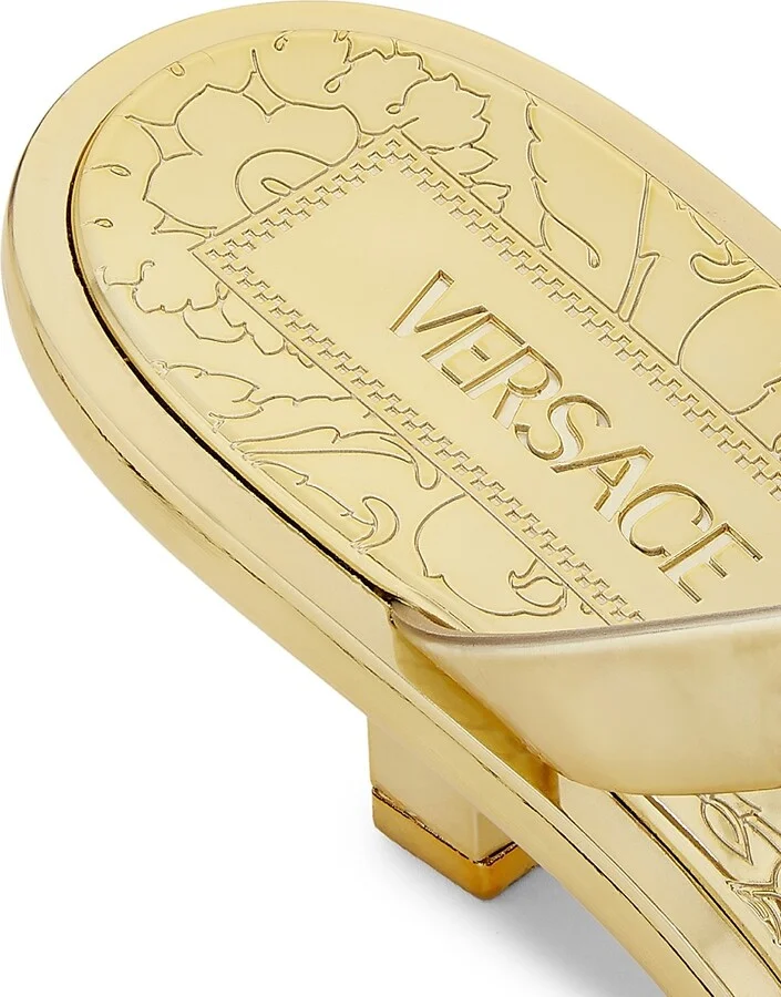 Women's 55MM Medusa Metallic Sandals - Gold Versace Gold - Size 5 - Image 6