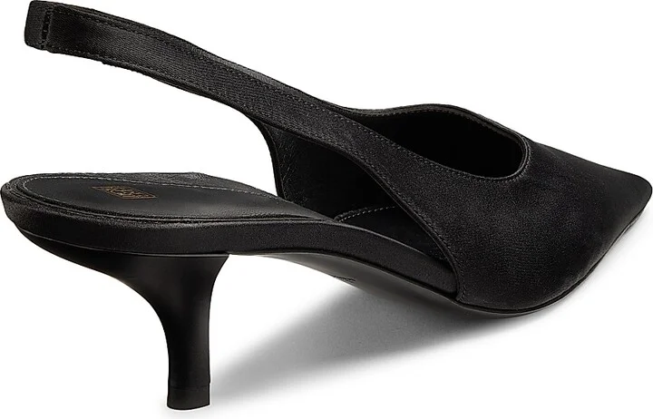 Women's 55MM Satin Slingback Pumps - Black - Size 6 - Image 3