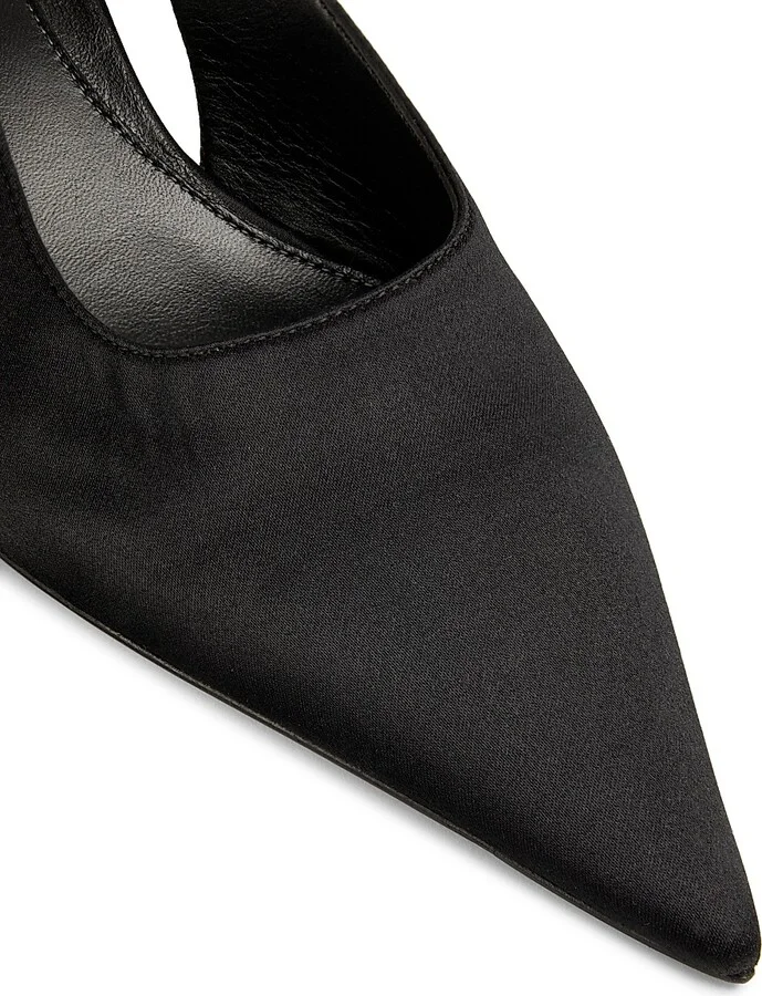 Women's 55MM Satin Slingback Pumps - Black - Size 6 - Image 6