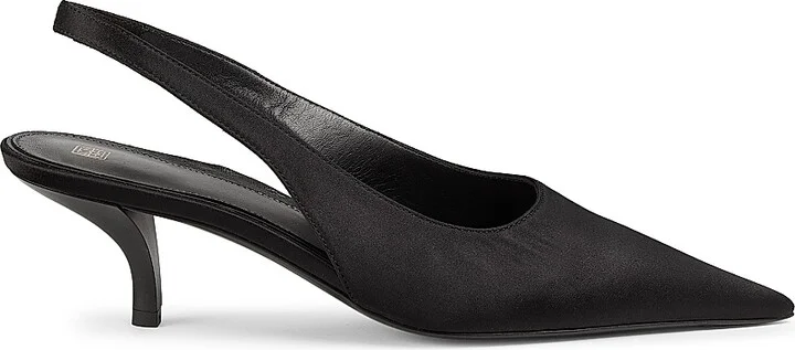 Women's 55MM Satin Slingback Pumps - Black - Size 6
