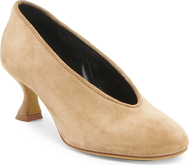 Women's 55MM Suede Duck-Heel Pumps - Beige - Size 6 - Image 2