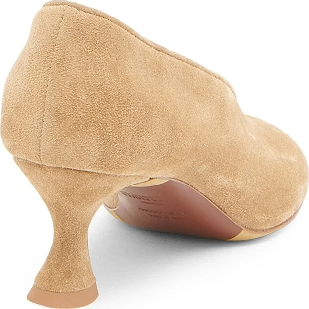Women's 55MM Suede Duck-Heel Pumps - Beige - Size 6 - Image 3
