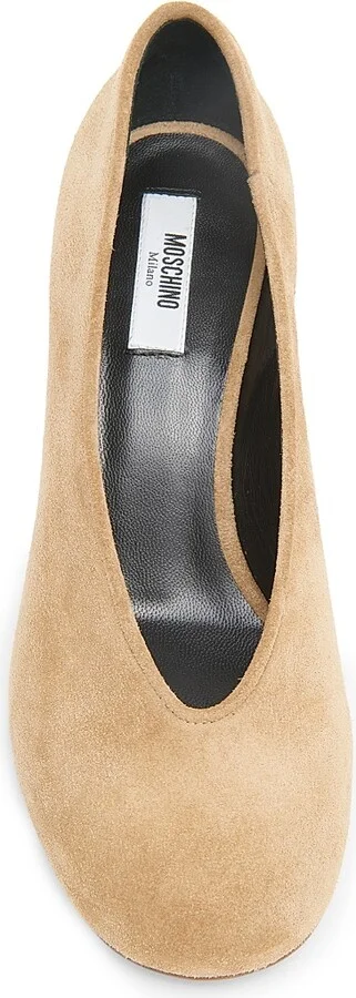 Women's 55MM Suede Duck-Heel Pumps - Beige - Size 6 - Image 4