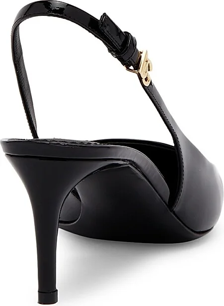 Women's 60MM Leather Slingback Pumps - Nero - Size 6 - Image 3
