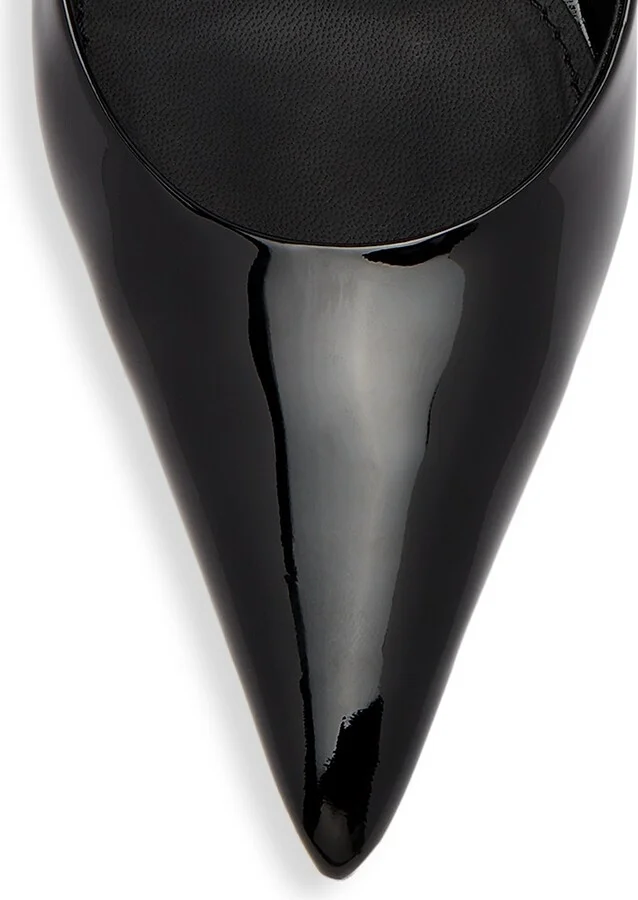 Women's 60MM Leather Slingback Pumps - Nero - Size 6 - Image 4