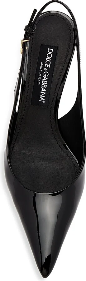 Women's 60MM Leather Slingback Pumps - Nero - Size 6 - Image 5