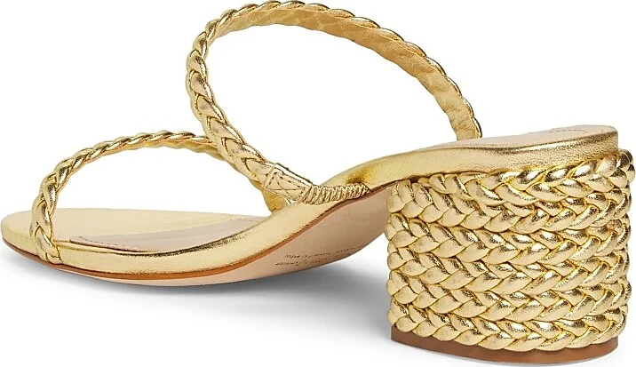 Women's 60MM Nappa Leather Sandals - Gold - Size 5 - Image 3