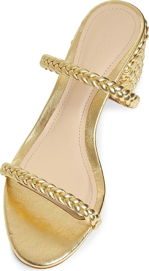 Women's 60MM Nappa Leather Sandals - Gold - Size 5 - Image 4