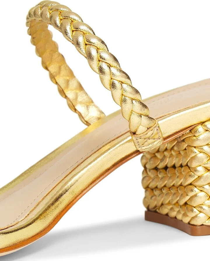 Women's 60MM Nappa Leather Sandals - Gold - Size 5 - Image 6