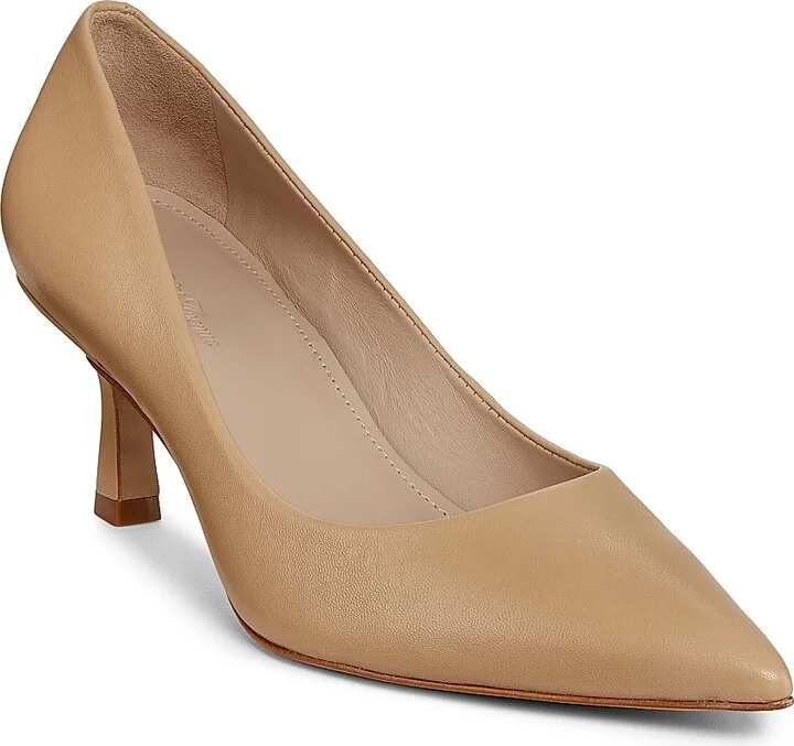 Women's 65MM Classic Leather Pumps - Beige - Size 5 - Image 2