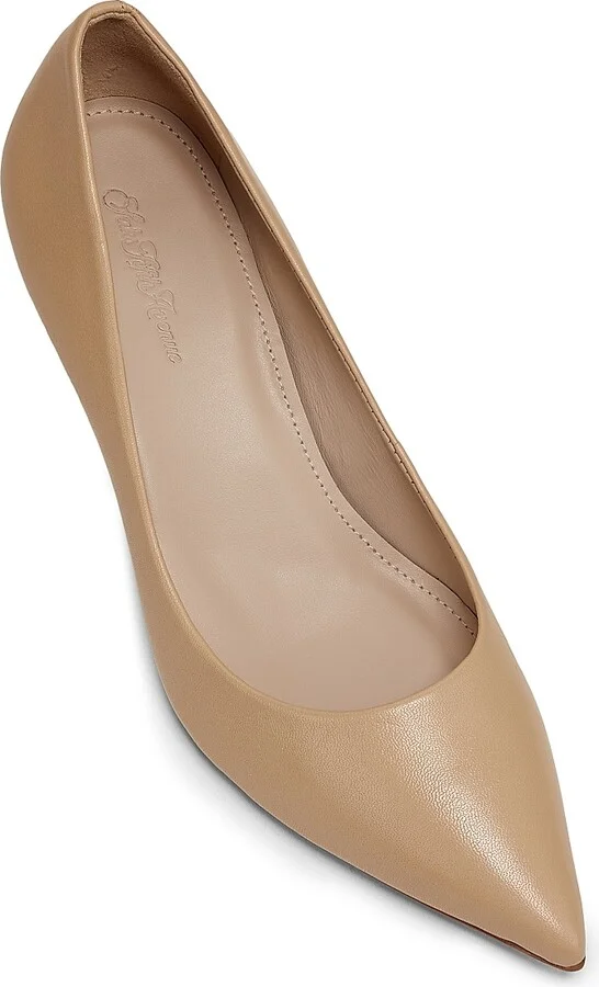 Women's 65MM Classic Leather Pumps - Beige - Size 5 - Image 4