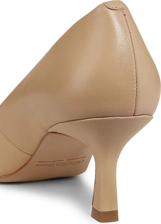Women's 65MM Classic Leather Pumps - Beige - Size 5 - Image 5