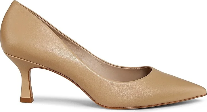 Women's 65MM Classic Leather Pumps - Beige - Size 5