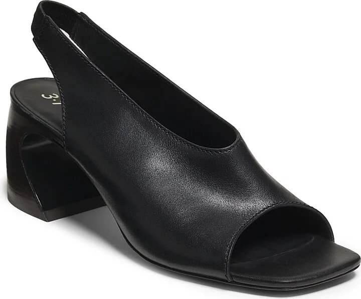 Women's 65MM Leather Open-Toe Slingback Mules - Black - Size 6 - Image 2