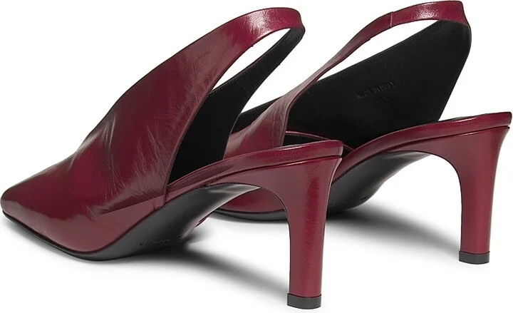 Women's 65MM Leather Slingback Pumps - Chili Red - Size 6 - Image 3