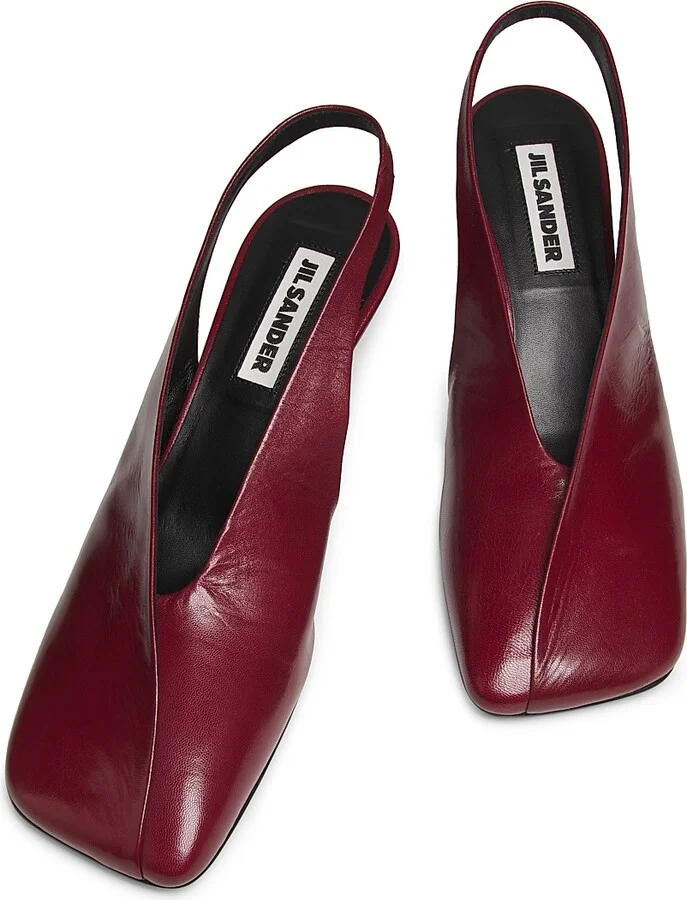 Women's 65MM Leather Slingback Pumps - Chili Red - Size 6 - Image 4