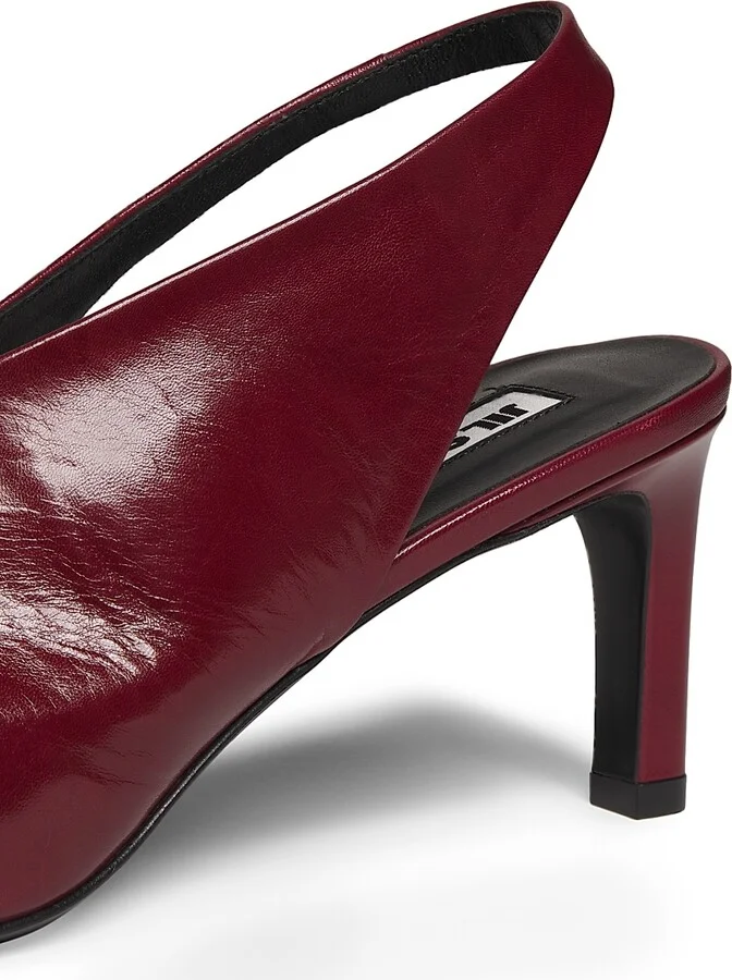 Women's 65MM Leather Slingback Pumps - Chili Red - Size 6 - Image 5