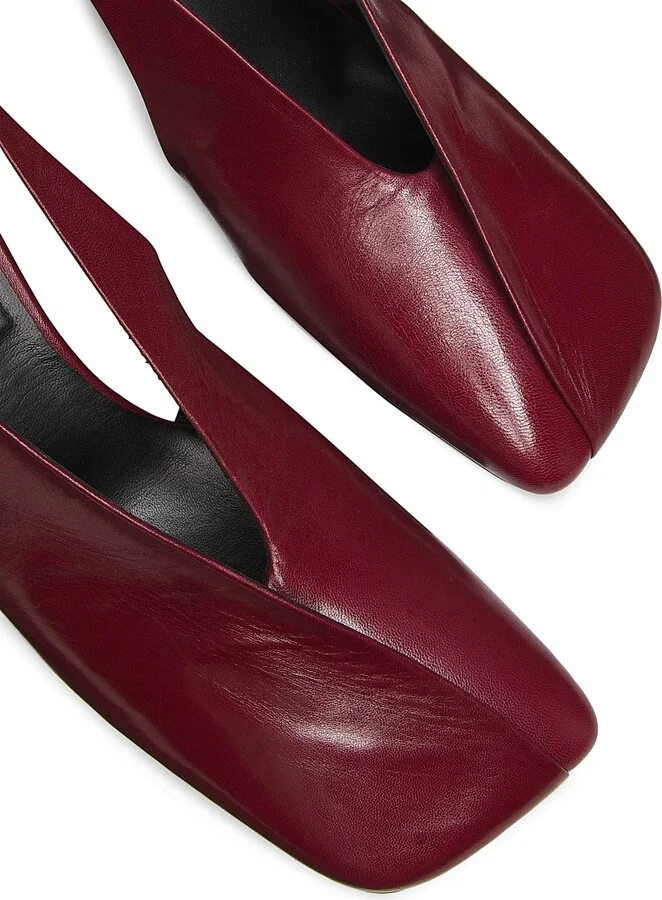 Women's 65MM Leather Slingback Pumps - Chili Red - Size 6 - Image 6