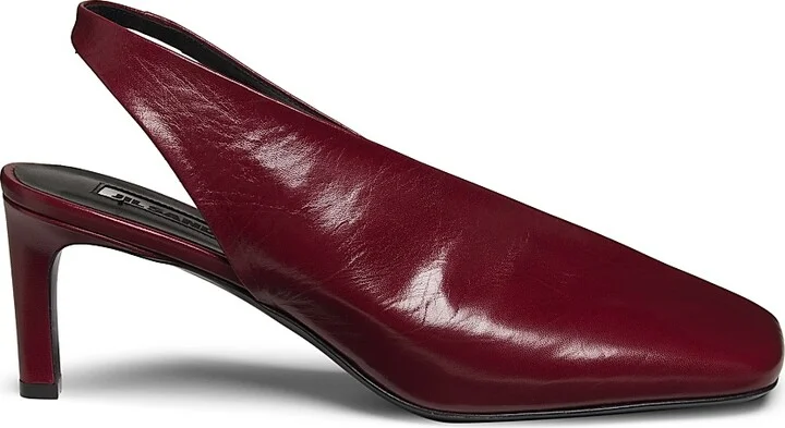 Women's 65MM Leather Slingback Pumps - Chili Red - Size 6
