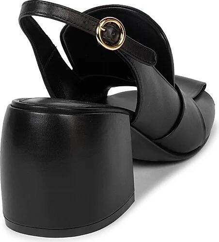 Women's 65MM Leather Slingback Sandals - Black - Size 6 - Image 3