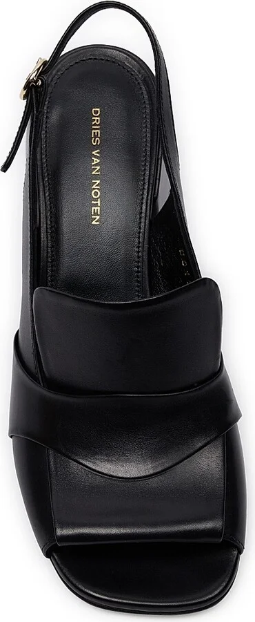 Women's 65MM Leather Slingback Sandals - Black - Size 6 - Image 5