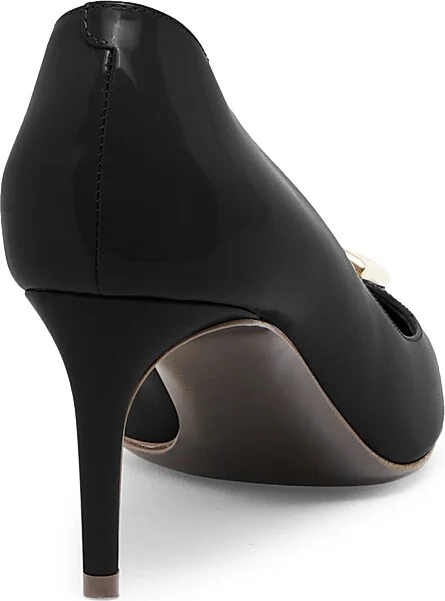 Women's 65MM Logo Leather Pumps - Black - Size 6 - Image 3