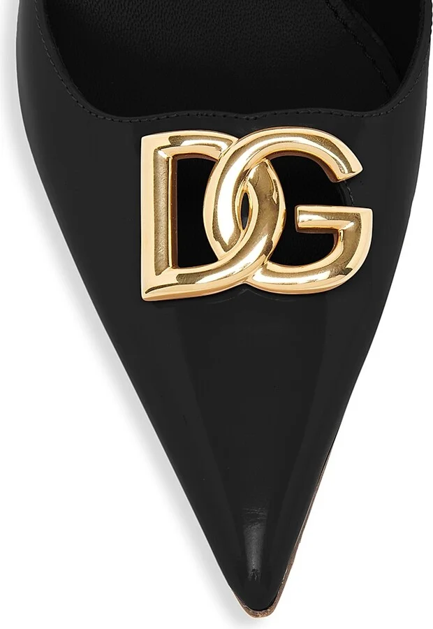 Women's 65MM Logo Leather Pumps - Black - Size 6 - Image 4