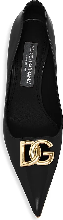 Women's 65MM Logo Leather Pumps - Black - Size 6 - Image 5