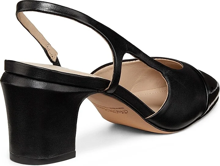 Women's 65MM Metallic Cap-Toe Slingback Pumps - Black - Size 5 - Image 3