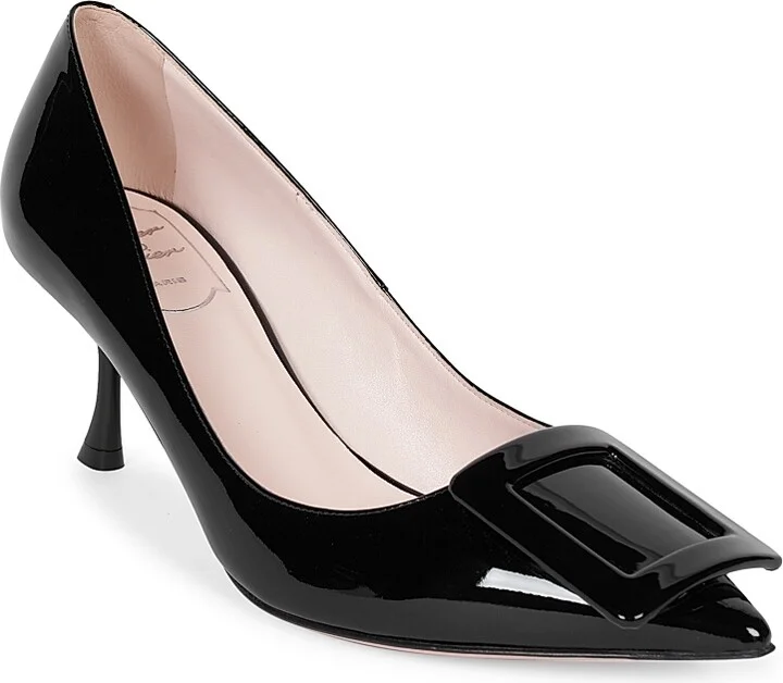 Women's 65MM Patent Leather Pumps - Black - Size 6 - Image 2
