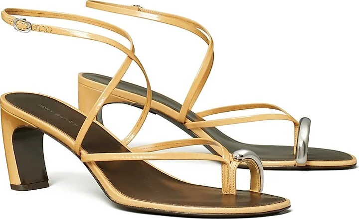 Women's 65MM Strappy Leather Sandals - Cantucci Silver - Size 10 - Image 2