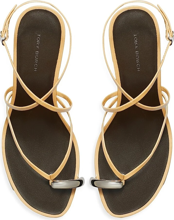 Women's 65MM Strappy Leather Sandals - Cantucci Silver - Size 10 - Image 3